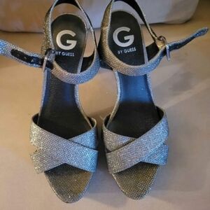 Guess Women's Silver Strappy Heels